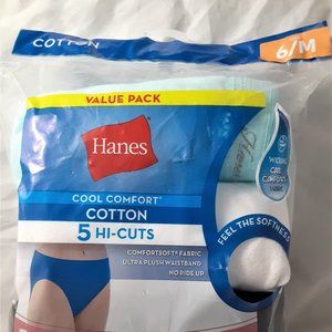 Hanes Cotton Women’s Panties Underwear Cool Comfort 5 Pair (Size 6 /M)